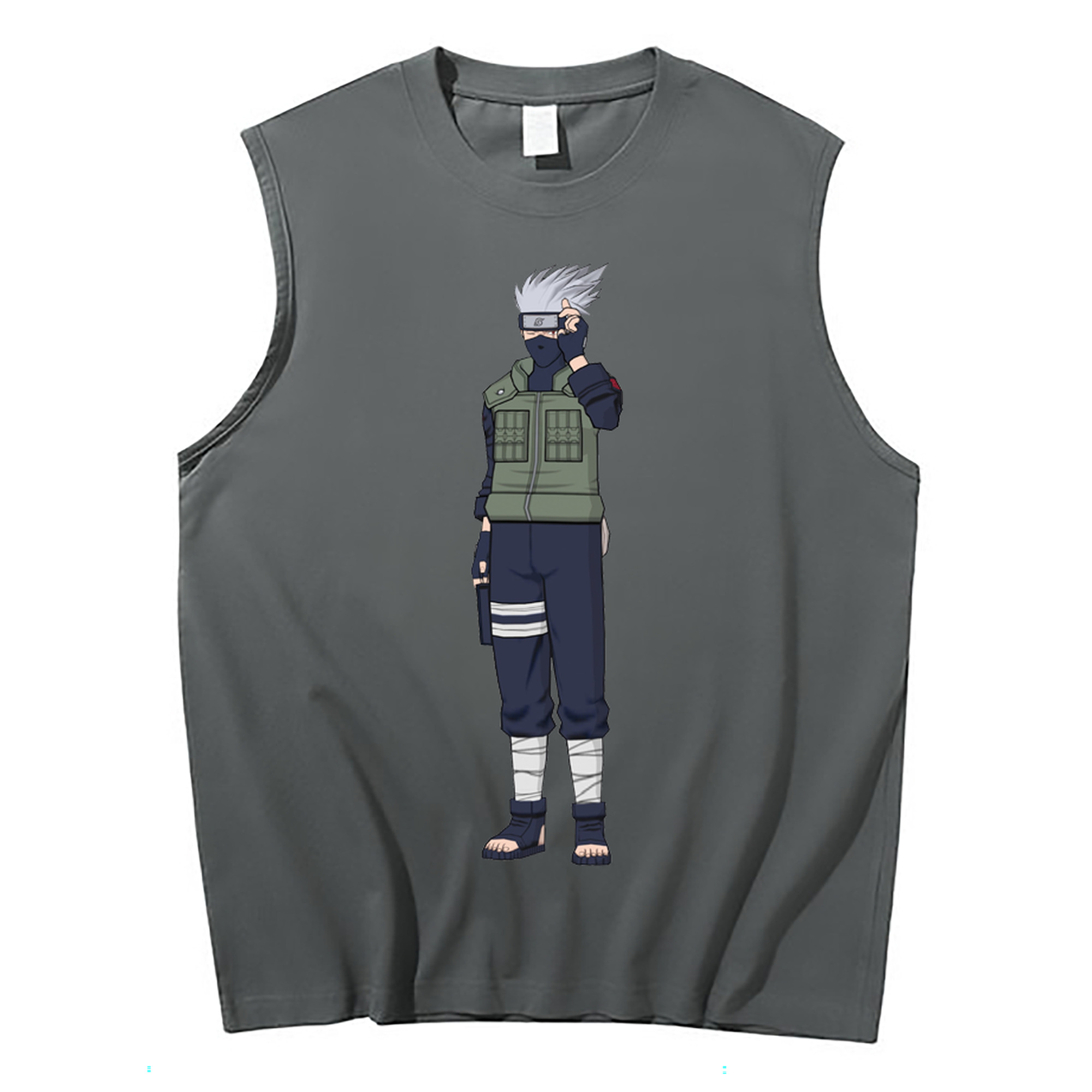 （画像用） NARUTO -ナルト- はたけ カカシ Hatake Kakashi コットン100％タンクトップ（フロントプリント）